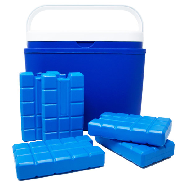 ToCi 4er Set Kühlakku mit je 400 ml, 4 Blaue Kühlelemente flach Kühlakkus  für Kühltasche oder Kühlbox, Kühlakkus dünn, extra flach
