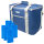 36 Liter gro&szlig;e K&uuml;hltasche K&uuml;hlbox Isoliertasche Navy-Blau mit 6er-Set K&uuml;hlakkus