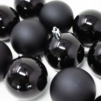 Weihnachtskugeln 12 x Schwarz Ø 6 cm Christbaumkugeln Deko-Kugeln Baumschmuck