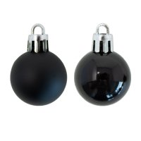 Weihnachtskugeln 12 x Schwarz Ø 6 cm Christbaumkugeln Deko-Kugeln Baumschmuck