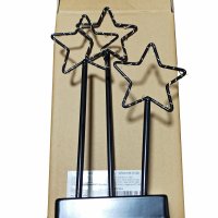 Deko-Aufsteller Stern mit LED-Beleuchtung | Metall-Leuchter 30 LED | 22 x 34 cm
